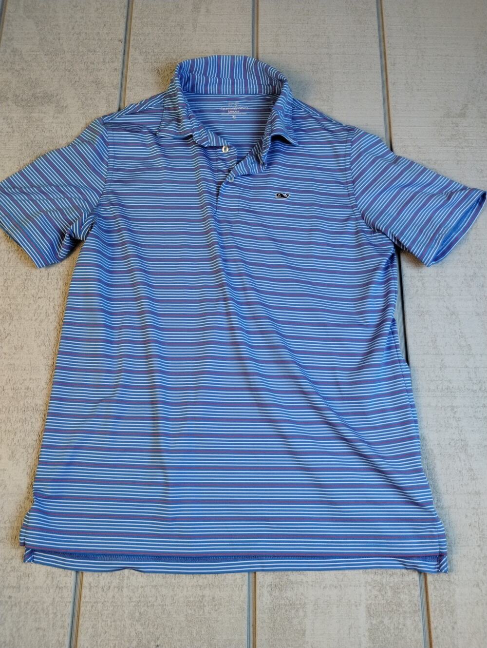 Vineyard Vines Sankaty Short Sleeve Polo Mens XL Blue Preppy Coastal Classic